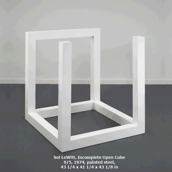 Sol LeWitt, Incomplete Open Cube 9/5, 1974, painted steel, 43 1/4 x 41 1/4 x 43 1/8 in.