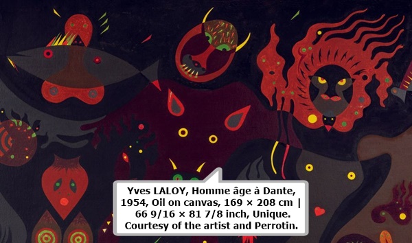 click to enlarge- double click to reduce Yves LALOY, Homme âge à Dante, 1954, Oil on canvas, 169 × 208 cm | 66 9/16 × 81 7/8 inch, Unique. Courtesy of the artist and Perrotin.