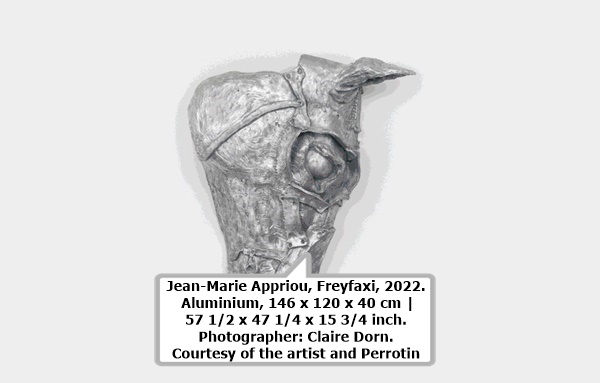 click to enlarge- double click to reduce Jean-Marie Appriou, Freyfaxi, 2022. Aluminium, 146 x 120 x 40 cm | 57 1/2 x 47 1/4 x 15 3/4 inch. Photographer: Claire Dorn. Courtesy of the artist and Perrotin