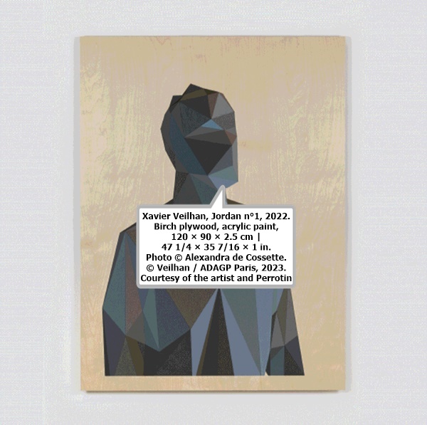 click to enlarge- double click to reduce Xavier Veilhan, Jordan n°1, 2022. Birch plywood, acrylic paint, 120 × 90 × 2.5 cm | 47 1/4 × 35 7/16 × 1 in. Photo © Alexandra de Cossette. © Veilhan / ADAGP Paris, 2023. Courtesy of the artist and Perrotin