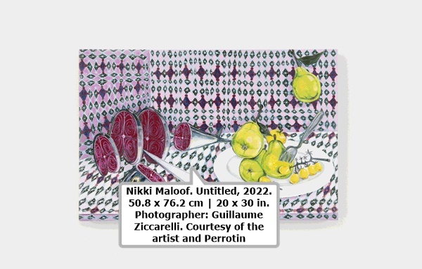 click to enlarge- double click to reduce Cristina BanBan. The Three Graces, 2022. Oil, oil stick on linen. 228.6 x 182.9 cm | 90 x 72 in. Photographer: Guillaume Ziccarelli. Courtesy of the artist and Perrotin