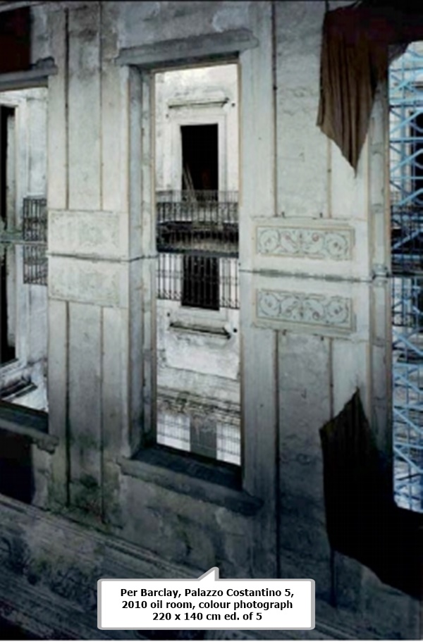 Per Barclay
Palazzo Costantino 5, 2010
oil room, colour photograph
220 x 140 cm
ed. of 5