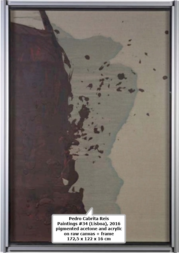 Pedro Cabrita Reis
Paintings #34 (Lisboa), 2016
pigmented acetone and acrylic on raw canvas + frame
172,5 x 122 x 16 cm