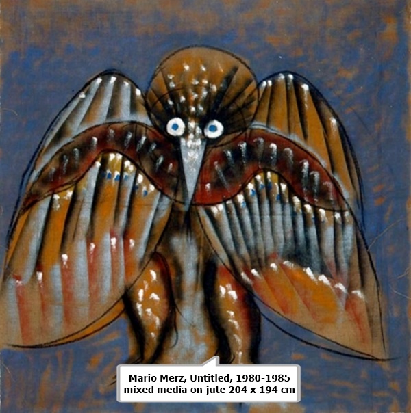 Mario Merz
Untitled, 1980-1985
mixed media on jute
204 x 194 cm