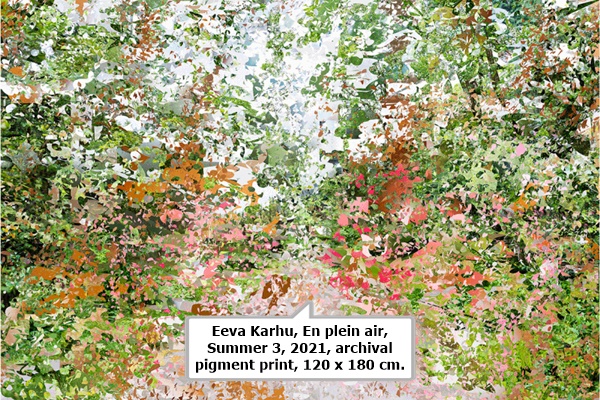 click to enlarge- double click to reduce Eeva Karhu, En plein air, Summer 3, 2021, archival pigment print, 120 x 180 cm.