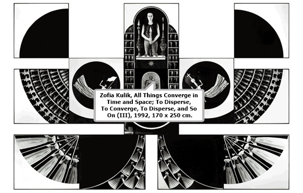 click to enlarge- double click to reduce Zofia Kulik, All Things Converge in Time and Space; To Disperse, To Converge, To Disperse, and So On (III), 1992, 170 x 250 cm.