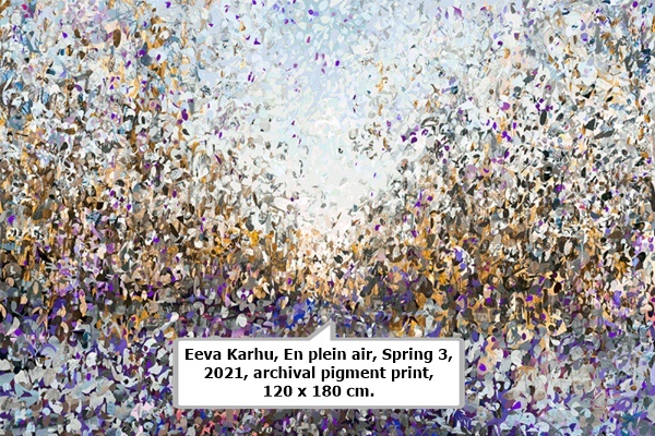 click to enlarge- double click to reduce Eeva Karhu, En plein air, Spring 3, 2021, archival pigment print, 120 x 180 cm.