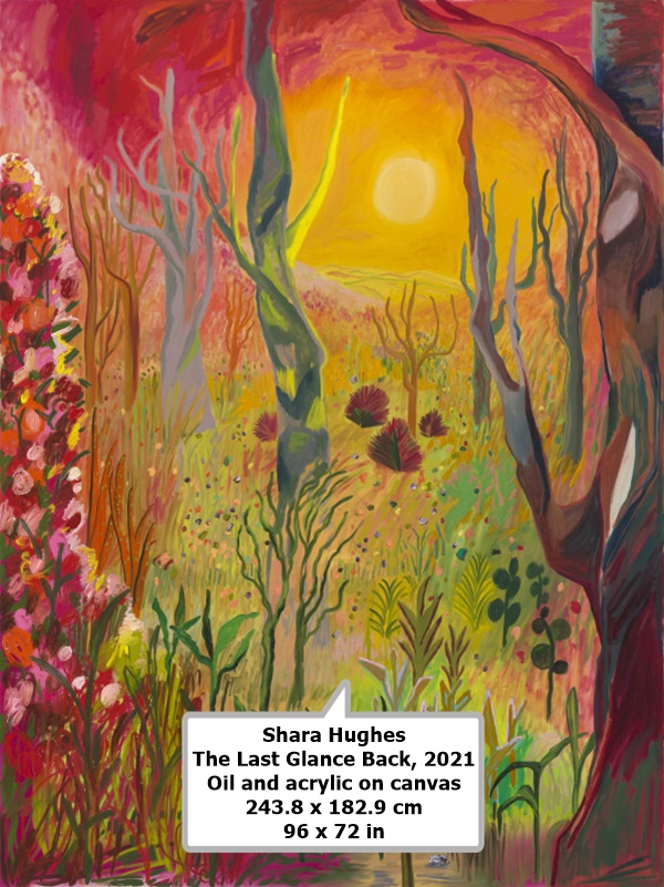 click to enlarge- double click to reduce Shara Hughes
The Last Glance Back, 2021
Oil and acrylic on canvas
243.8 x 182.9 cm
96 x 72 in