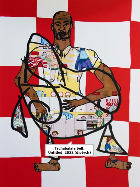 click to enlarge- double click to reduce Tschabalala Self, Untitled, 2022 (diptych)