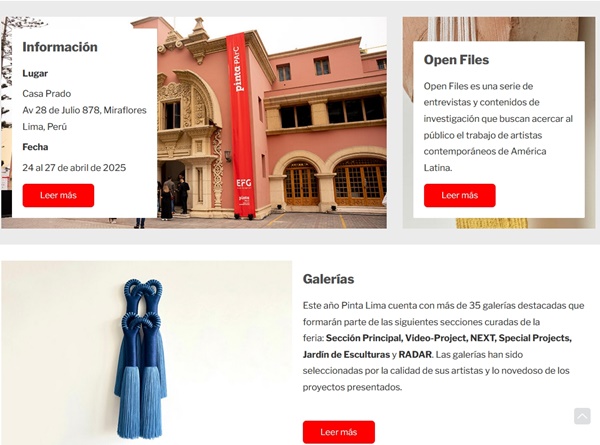 click to enlarge- double click to reduce 45 galleries at pinta Lima 2025, PERÚ - April 24 > 27, 2025 @PintaArtofficial