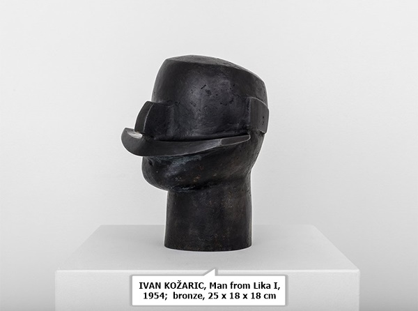 click to enlarge- double click to reduce IVAN KOŽARIĆ, Man from Lika I, 1954; (above) bronze, 25 x 18 x 18 cm