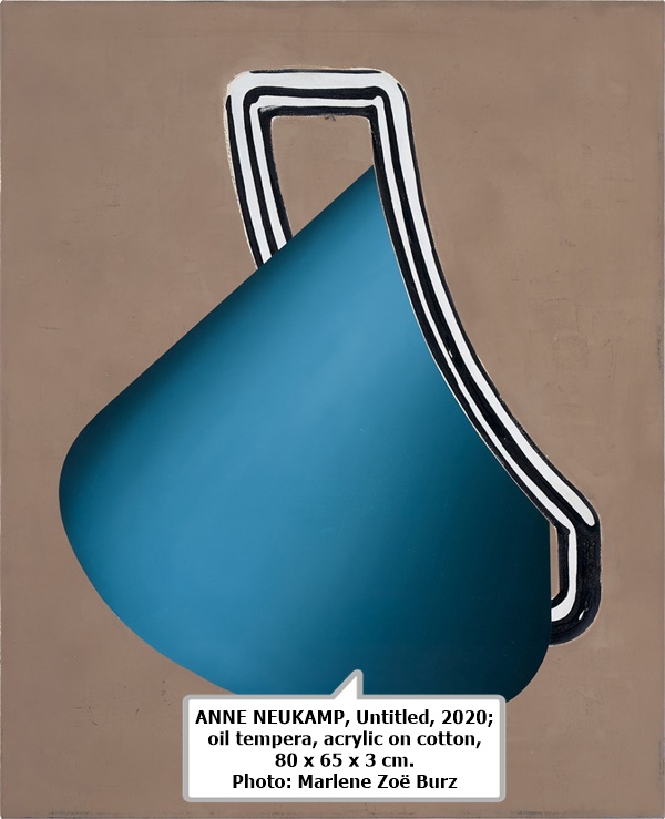 click to enlarge- double click to reduce ANNE NEUKAMP, Untitled, 2020; oil tempera, acrylic on cotton, 80 x 65 x 3 cm. Photo: Marlene Zoë Burz
