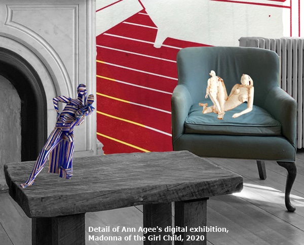 click to enlarge- double click to reduce Detail of Ann Agee's digital exhibition, Madonna of the Girl Child, 2020