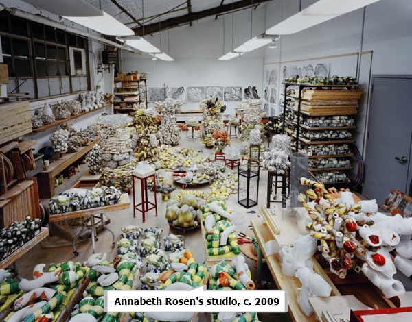 click to enlarge- double click to reduce Annabeth Rosen's studio, c. 2009