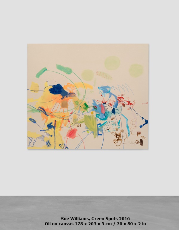 Sue Williams, Green Spots 2016
Oil on canvas 178 x 203 x 5 cm / 70 x 80 x 2 in