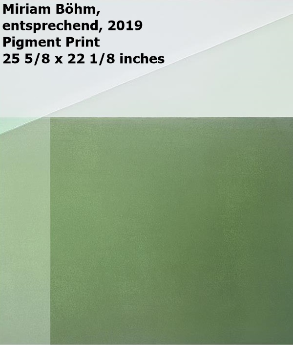 click to enlarge- double click to reduce Miriam Böhm, entsprechend, 2019
Pigment Print
25 5/8 x 22 1/8 inches