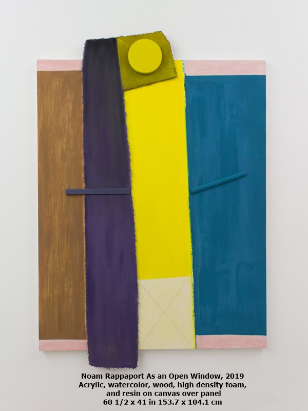 Noam Rappaport
As an Open Window, 2019
Acrylic, watercolor, wood, high density foam, and resin on canvas over panel
60 1/2 x 41 in
153.7 x 104.1 cm