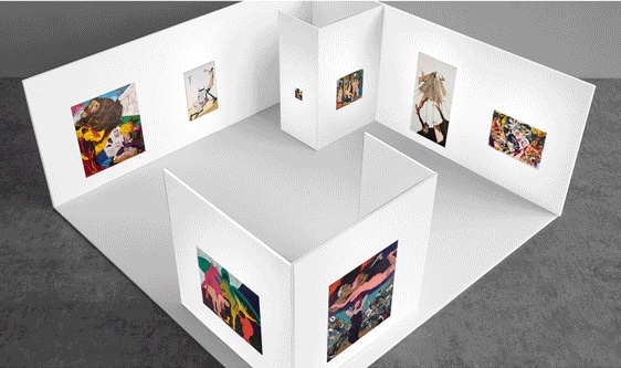 Booth model showing proposed presentation for Frieze New York 2020