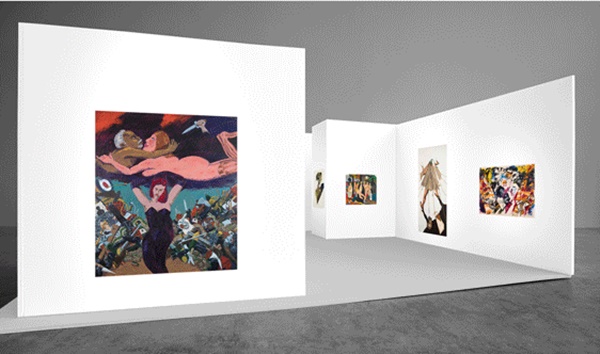 Booth model showing proposed presentation for Frieze New York 2020