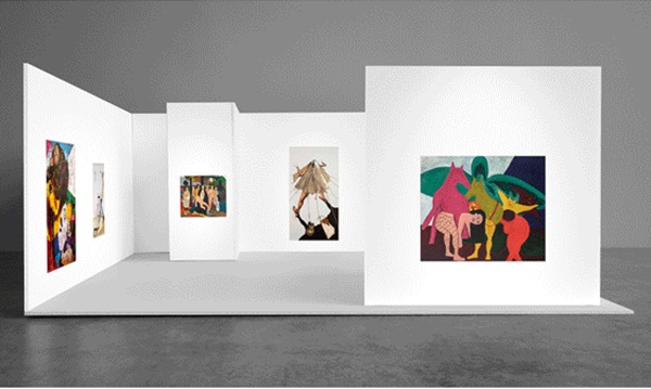 Booth model showing proposed presentation for Frieze New York 2020