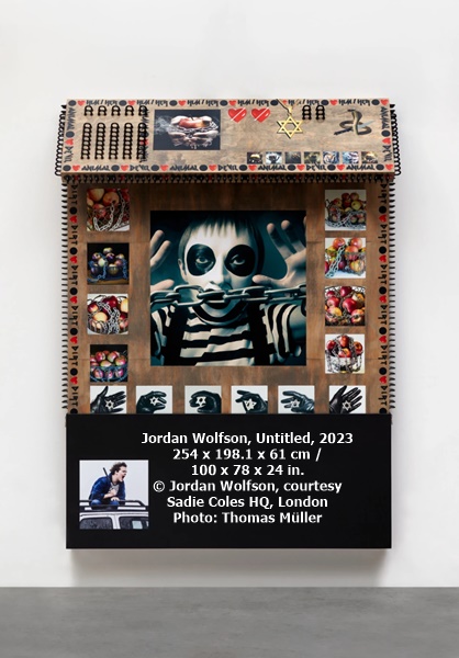 click to enlarge- double click to reduce Jordan Wolfson
Untitled, 2023
254 x 198.1 x 61 cm / 100 x 78 x 24 in.
© Jordan Wolfson, courtesy Sadie Coles HQ, London
Photo: Thomas Müller