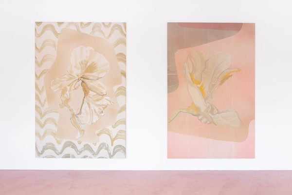 click to enlarge- double click to reduce Installation view: Matthew Lutz-Kinoy. Window to the Clouds; Salon Berlin, Museum Frieder Burda Matthew Lutz-Kinoy, Window to Rio, 2020. Acrylic on canvas, 170 x 255 cm; Lectures of Burle Marx, 2020, Acrylic and charcoal on canvas, 160 x 255 cm. Courtesy of the artist and Mendes Wood DM São Paulo, New York and Brussels; Photo: Thomas Bruns