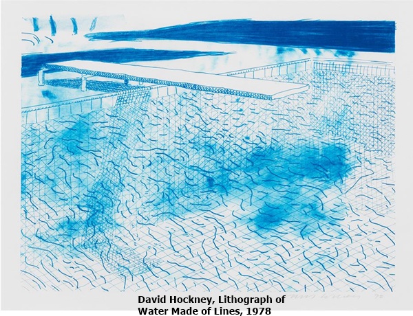 David Hockney, Lithograph of Water Made of Lines, 1978