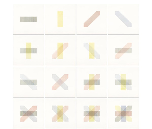 click to enlarge- double click to reduce Bands of Color in Four Directions & All Directions, 1971, Portfolio of Sol LeWitt
