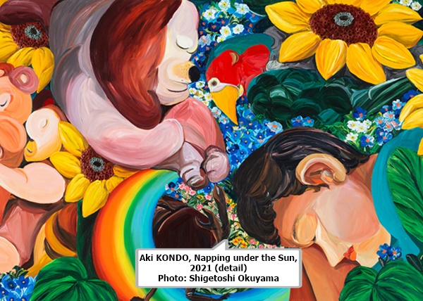 click to enlarge- double click to reduce Aki KONDO, Napping under the Sun, 2021 (detail)
Photo: Shigetoshi Okuyama