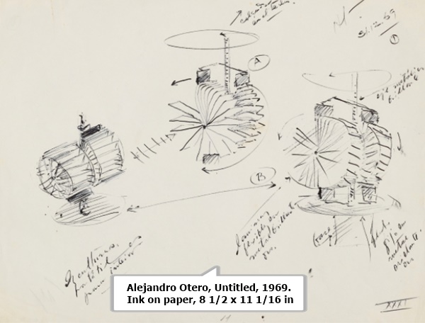 click to enlarge- double click to reduce Alejandro Otero, Untitled, 1969. Ink on paper, 8 1/2 x 11 1/16 in.
