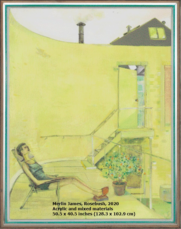 Merlin James
Rosebush, 2020
Acrylic and mixed materials
50.5 x 40.5 inches (128.3 x 102.9 cm)