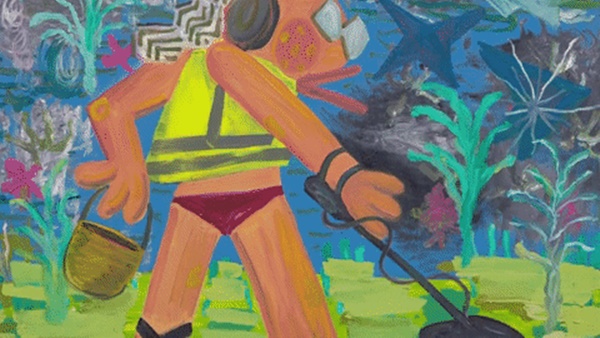 Pow Martinez, Buried treasure, 2020, oil and acrylic on canvas, 60.25h x 60.25w in, 153.03h x 153.03w cm. Images courtesy of Silverlens.