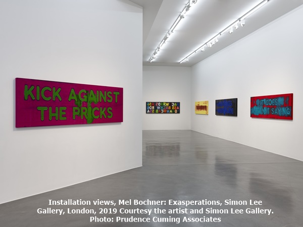 Installation views, Mel Bochner: Exasperations, Simon Lee Gallery, London, 2019
Courtesy the artist and Simon Lee Gallery. Photo: Prudence Cuming Associates
