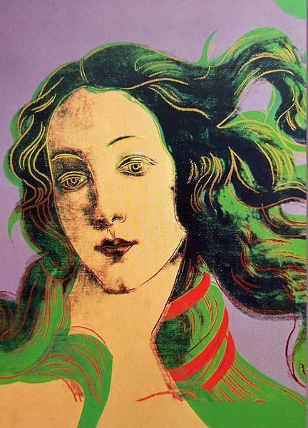 click to enlarge- double click to reduce Andy Warhol, Details of Renaissance Paintings (Sandro Botticelli, Birth of Venus, 1482), 1984, acrylic and silkscreen ink on primed linen, 48 x 72 inches (121.9 x 182.9 cm) © 2024 Andy Warhol Foundation for the Visual Arts / Artists Rights Society (ARS), New York.