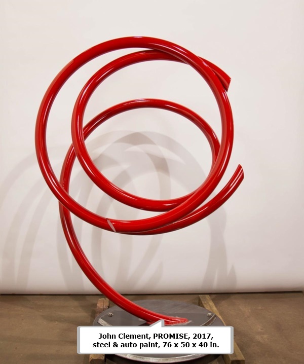 click to enlarge- double click to reduce John Clement, PROMISE, 2017,
steel & auto paint, 76 x 50 x 40 in.