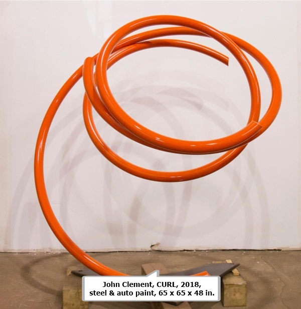click to enlarge- double click to reduce John Clement, CURL, 2018,
steel & auto paint, 65 x 65 x 48 in.