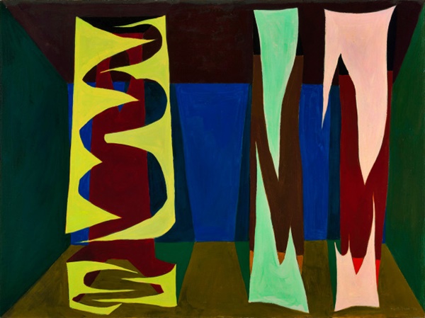 click to enlarge- double click to reduce Lorser Feitelson (1898-1978)
Untitled (Mean Forms), 1949
oil on canvas
30 x 40 inches; 76.2 x 101.6 centimeters
LSFA# 00233