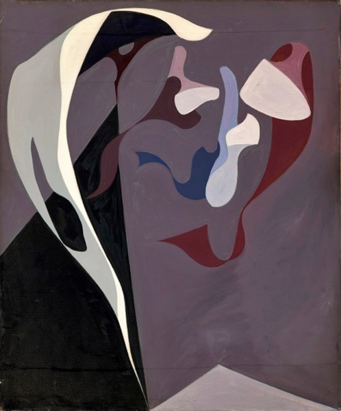 click to enlarge- double click to reduce Lorser Feitelson (1898-1978)
Magical Forms, 1947
oil on canvas
36 x 30 inches; 91.4 x 76.2 centimeters
LSFA# 01489