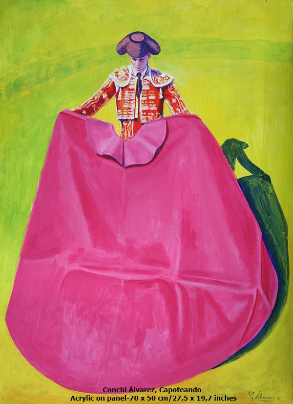 Conchi Álvarez, Capoteando- Acrylic on panel-70 x 50 cm/27,5 x 19,7 inches