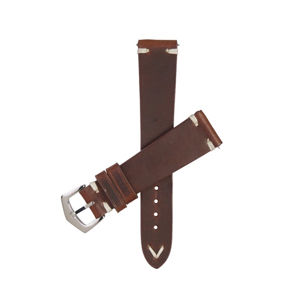 Vintage Black Leather Watch Strap