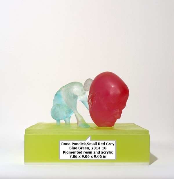 click to enlarge- double click to reduce Rona Pondick,Small Red Grey Blue Green, 2014-18
Pigmented resin and acrylic
7.06 x 9.06 x 9.06 in