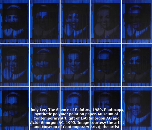 click to enlarge- double click to reduce Lindy Lee, The Silence of Painters, 1989. Photocopy, synthetic polymer paint on paper. Museum of Contemporary Art, gift of Loti Smorgon AO and Victor Smorgon AC, 1995. Image courtesy the artist and Museum of Contemporary Art, © the artist