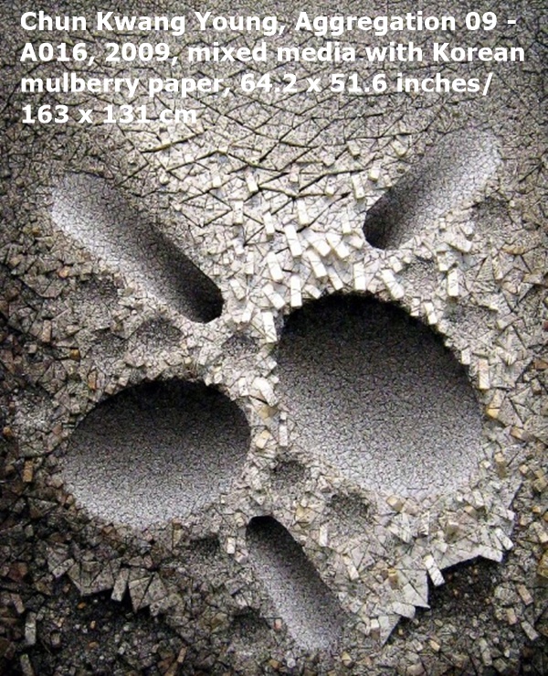 click to enlarge- double click to reduce Chun Kwang Young, Aggregation 09 - A016, 2009, mixed media with Korean mulberry paper, 64.2 x 51.6 inches/163 x 131 cm