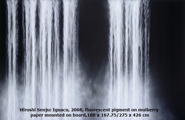 click to enlarge- double click to reduce Hiroshi Senju: Iguacu, 2008, fluorescent pigment on mulberry paper mounted on board,108 x 167.75/275 x 426 cm