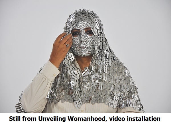 Tayeba Begum Lipi, Still from Unveiling Womanhood, video installation