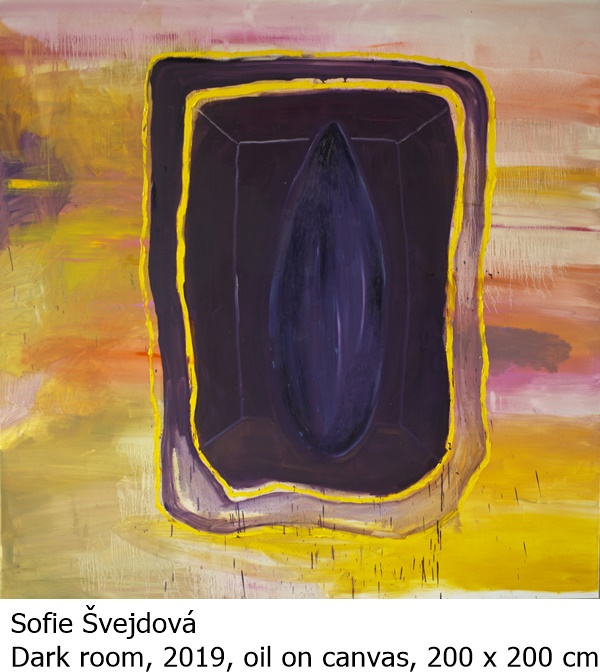 Sofie Švejdová: Dark room, 2019, oil on canvas, 200 x 200 cm
