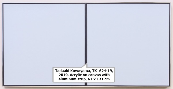 click to enlarge- double click to reduce Tadaaki Kuwayama, TK1624-19, 2019, Acrylic on canvas with aluminum strip, 61 x 121 cm