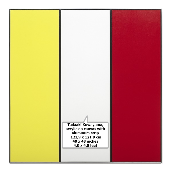 Tadaaki Kuwayama,
acrylic on canvas with
aluminum strip 121,9 x 121,9 cm
48 x 48 inches
4.0 x 4.0 feet 