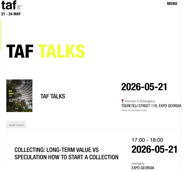 32 galleries at TBILISI ART FAIR 2026 , GEORGIA - May 21 > 24, 2026 @tbilisiartfair
