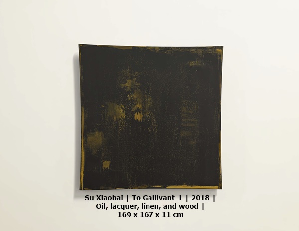 click to enlarge- double click to reduce Su Xiaobai | To Gallivant-1 | 2018 | Oil, lacquer, linen, and wood | 169 x 167 x 11 cm